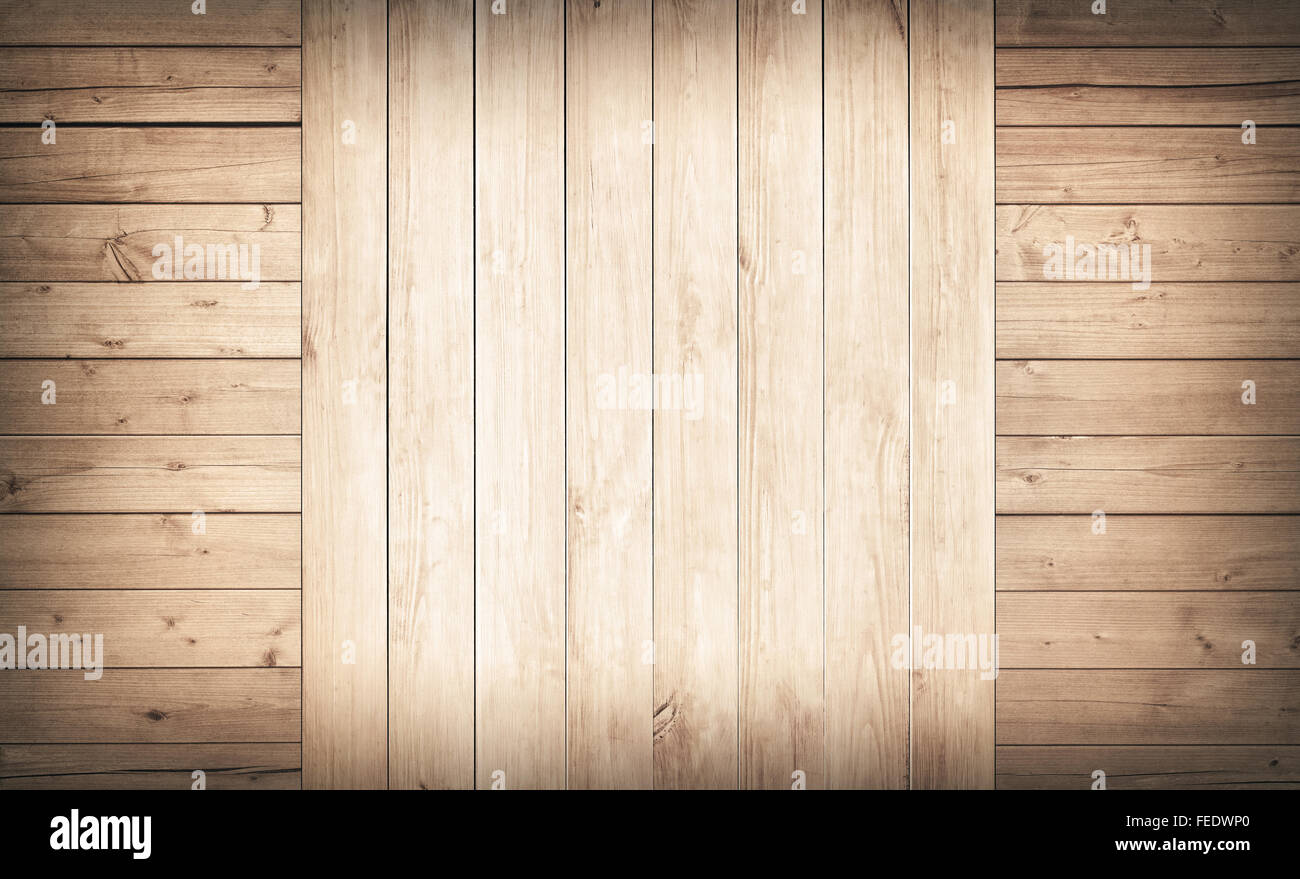 In legno marrone chiaro, parete listoni. La superficie del pavimento Foto Stock