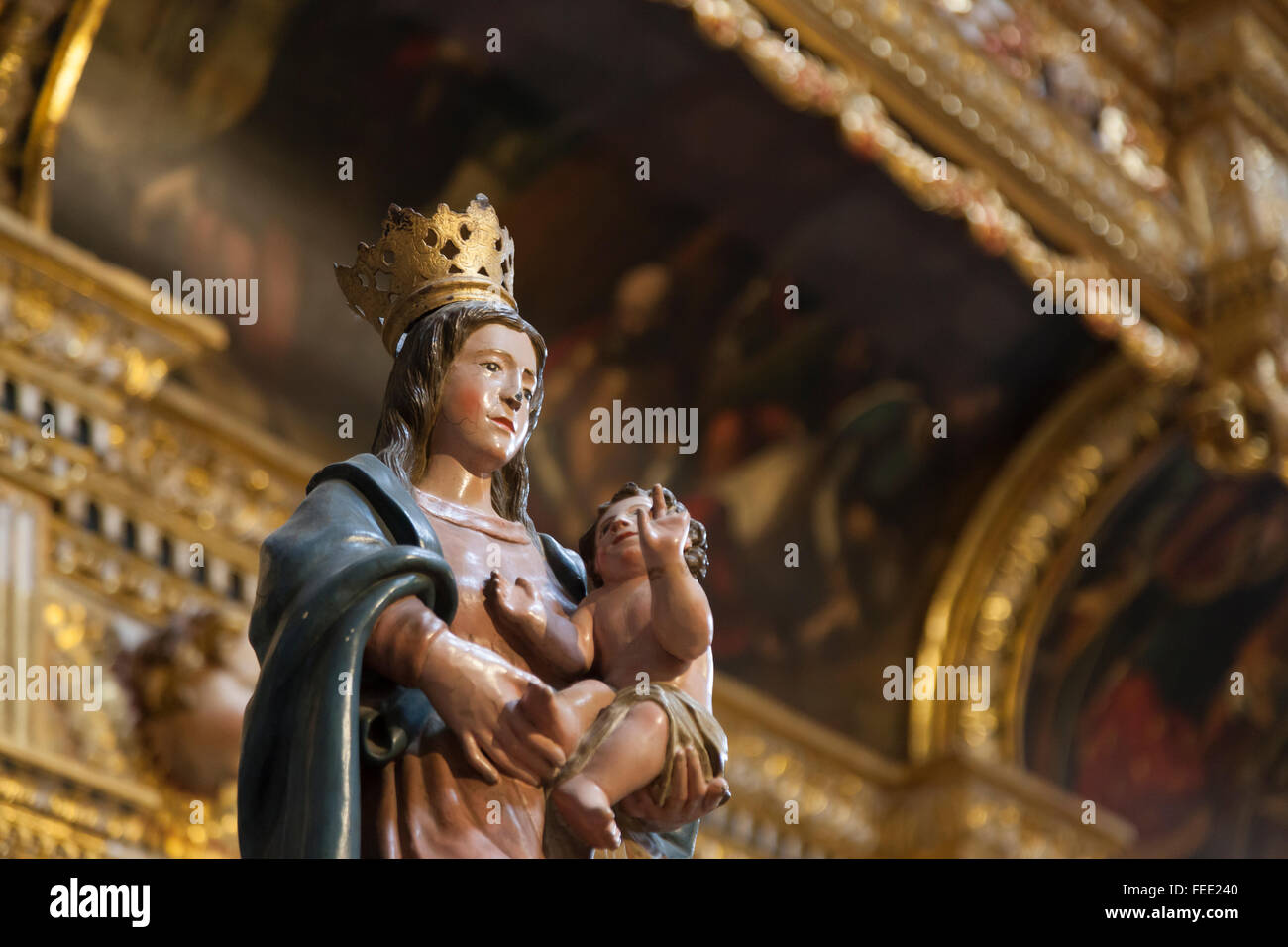 Madonna e Bambino nel Museo della Cattedrale di Santo Domingo de la Calzada in Santo Domingo de la Calzada - La Rioja, Spagna Foto Stock