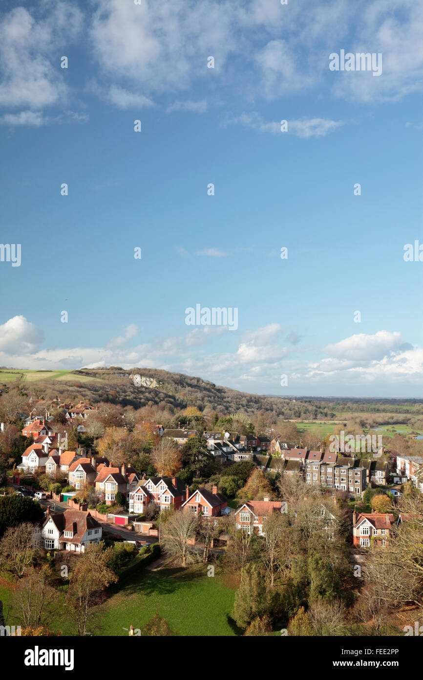 Vista di Lewes, East Sussex, Inghilterra Foto Stock