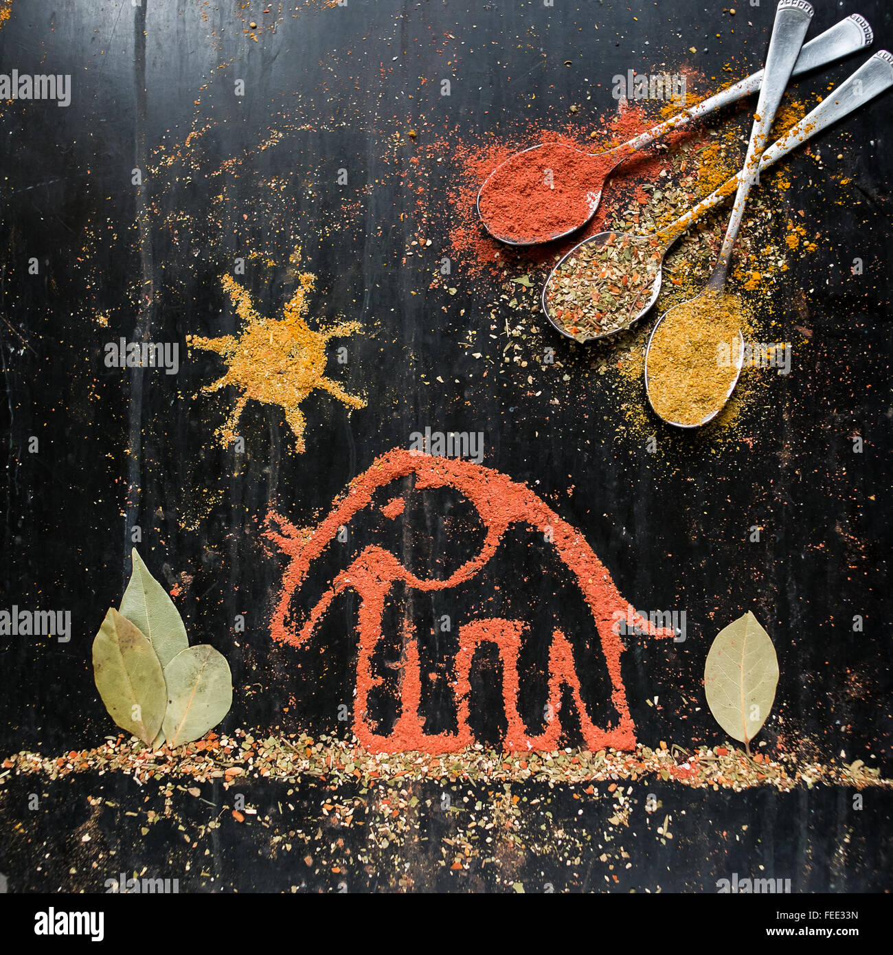Elefante da ingredienti di spezie per la cottura Foto Stock