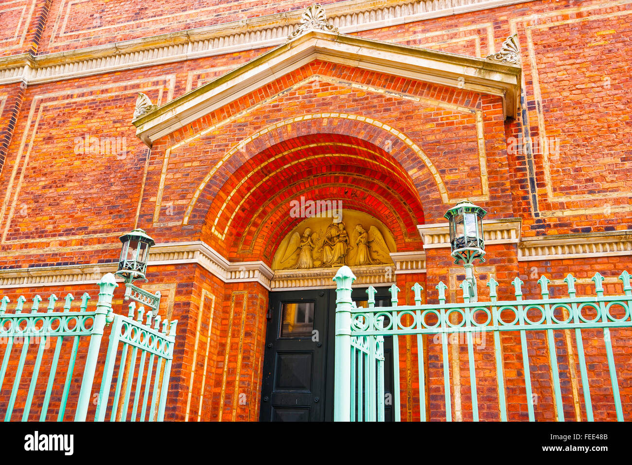 Frammento di St Ansgar Cattedrale di Copenaghen della Danimarca. È la chiesa principale della diocesi Cattolica Romana di Copenhagen, che abbraccia al della Danimarca. Foto Stock