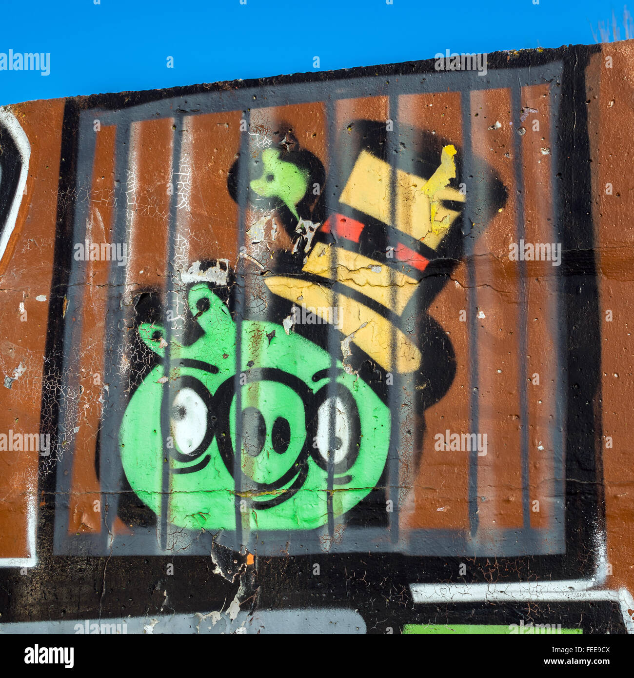 Angry Birds bad piggies graffiti Foto Stock