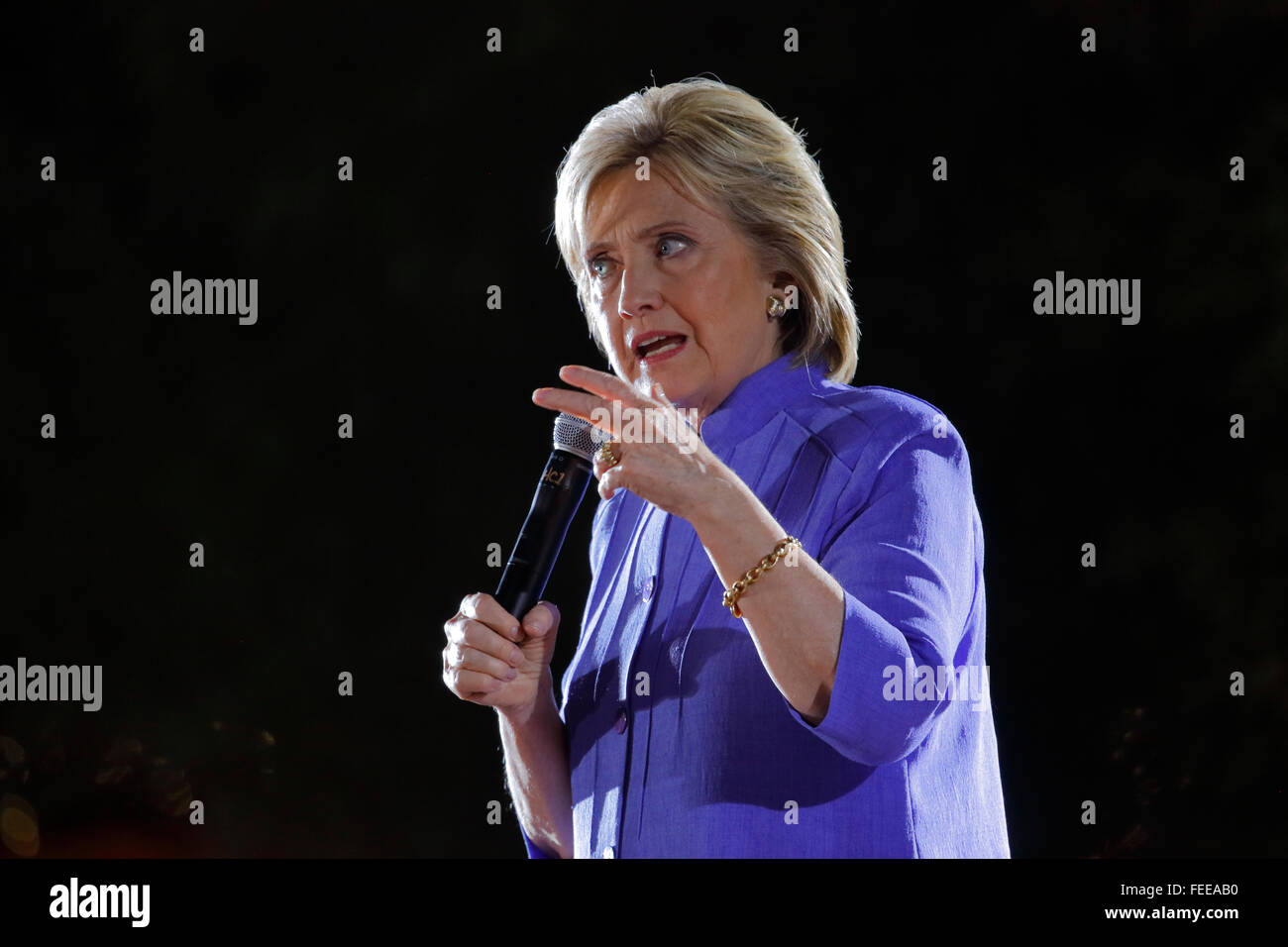 LAS VEGAS NV - 14 ottobre 2015: Hillary Clinton, ex segretario di Stato degli Stati Uniti, e 2016 candidato presidenziale democratico, parla a Hillary per l'America Nevada Rally, molle preservare anfiteatro Foto Stock