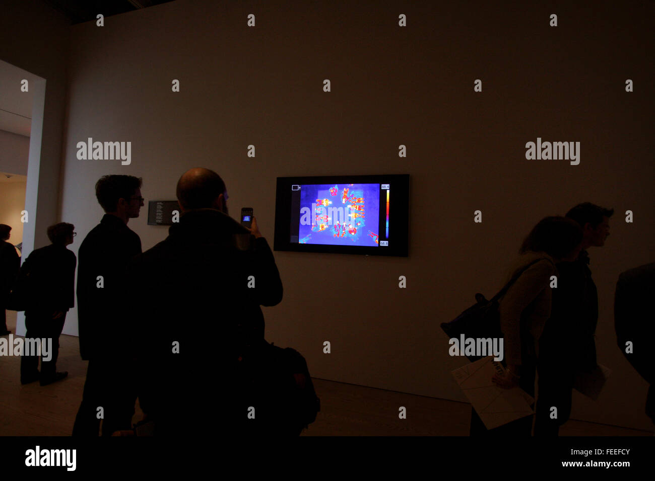 Astro rumore, il primo da solista presentano per artista Laura Poitras al Whitney Museum of American Art di New York City Foto Stock
