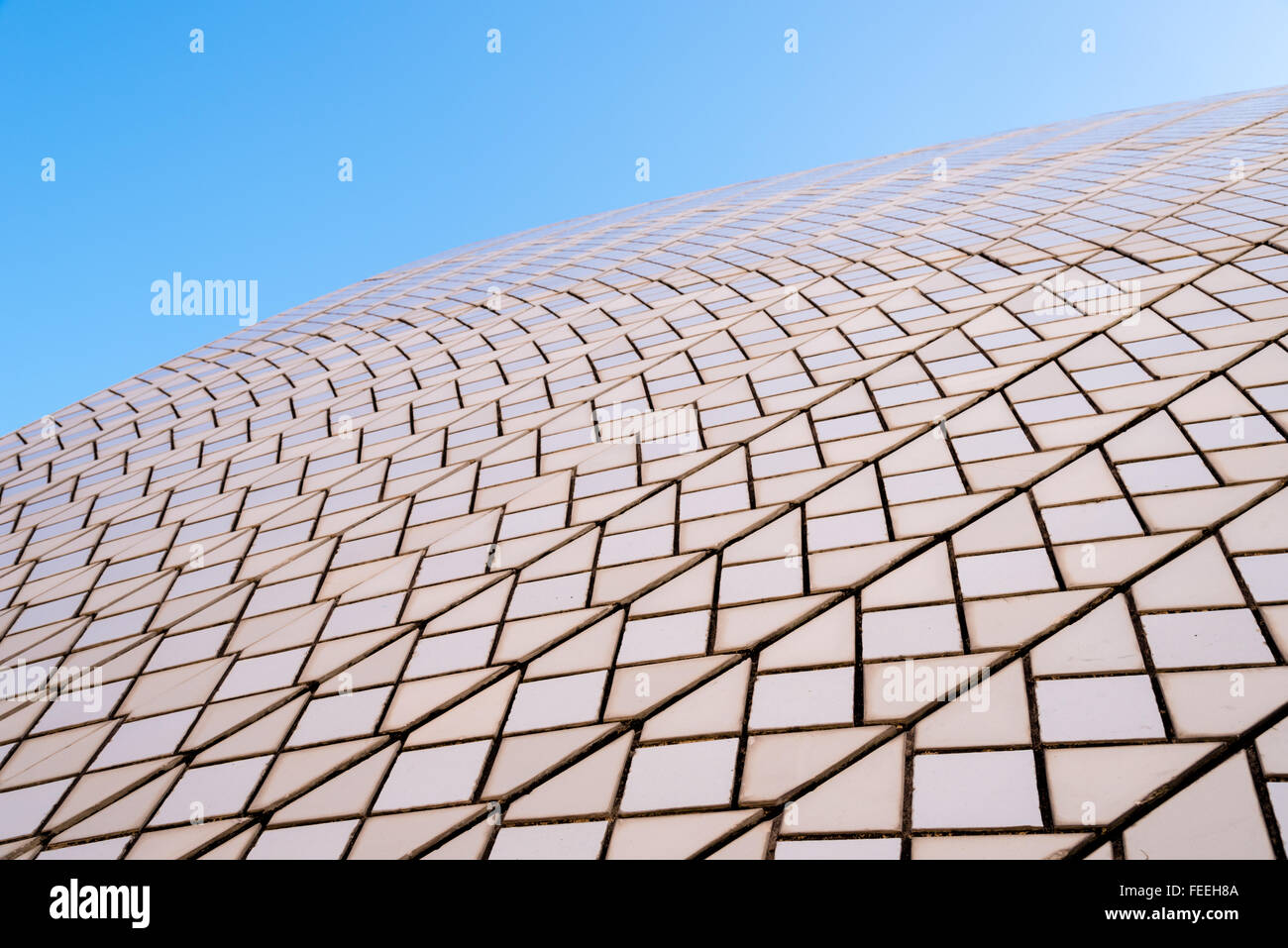 Sydney, Australia - 11 Gennaio 2014 : dettagli architettonici della Opera House di Sydney. Iconica Sydney Opera House è un multi-sede performing arts center progettati dall'architetto danese Jorn Utzon. Foto Stock