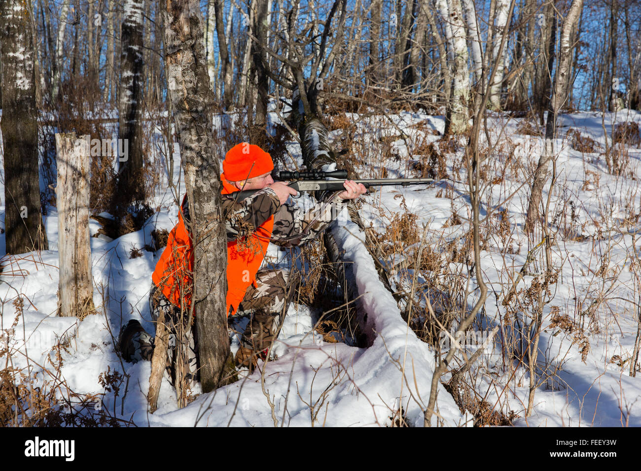 A fine stagione Wisconsin hunter Foto Stock