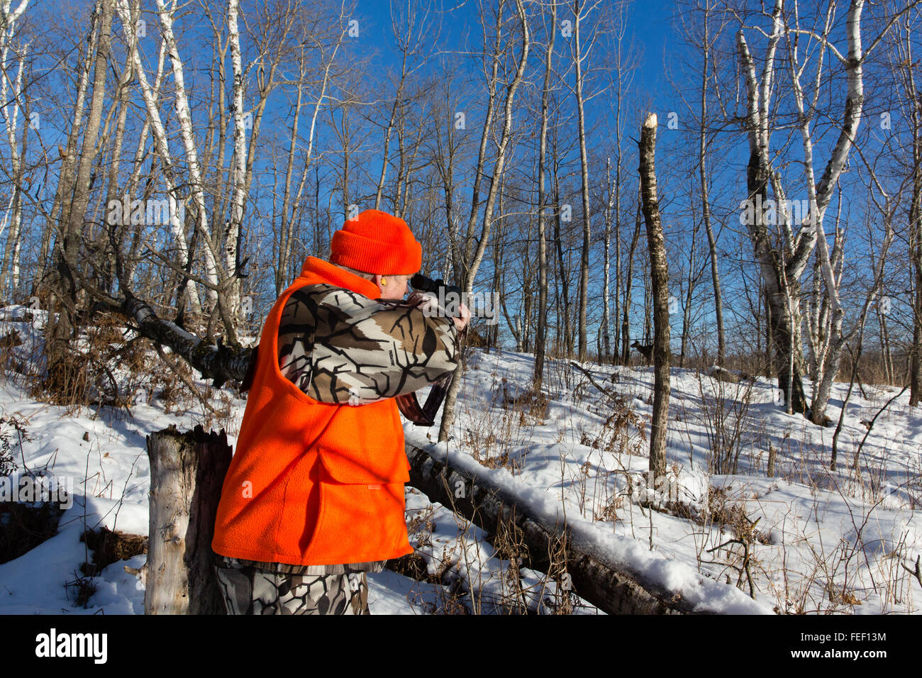 A fine stagione Wisconsin hunter Foto Stock