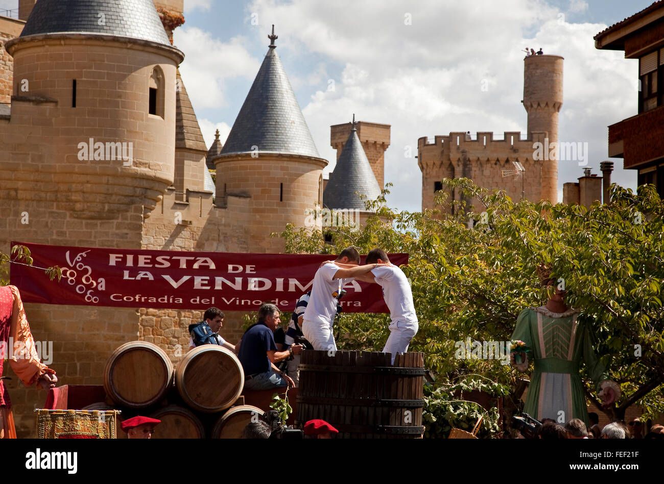Vendimia celebrazione. Olite. La Navarra. Spagna Foto Stock