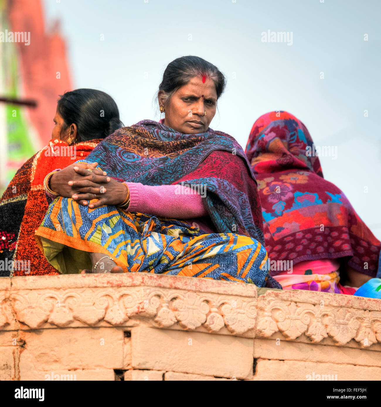 Pellegrino, Varanasi, Gange, Uttar Pradesh, India, Asia del Sud Foto Stock