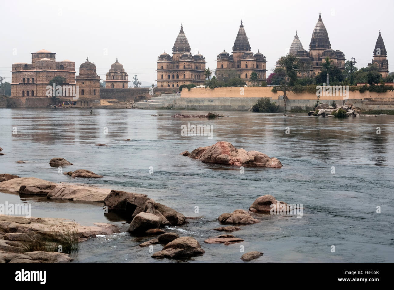 Cenotaphs, Orchha, Madhya Pradesh, India, Asia del Sud Foto Stock