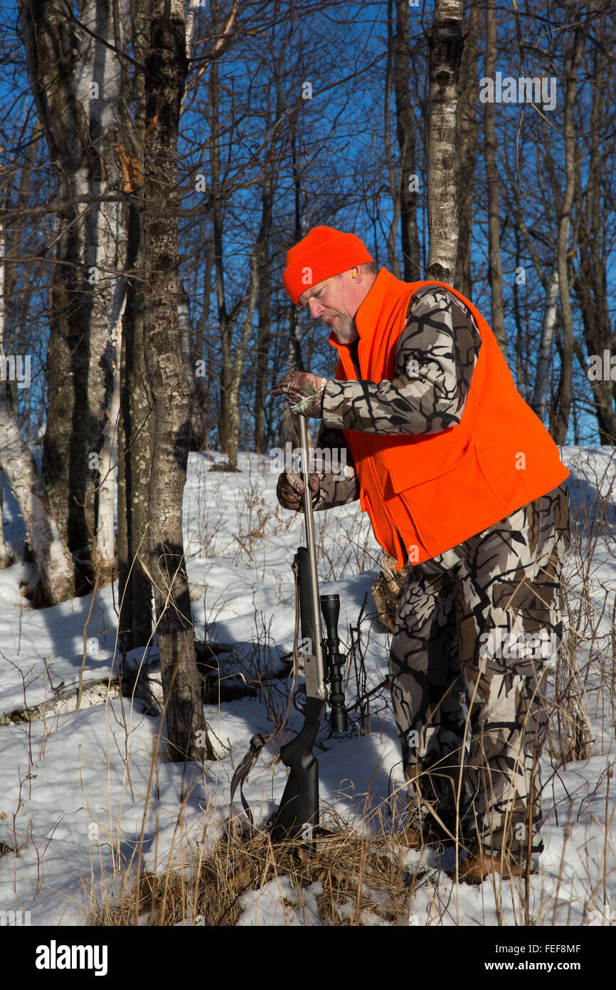 A fine stagione Wisconsin hunter Foto Stock