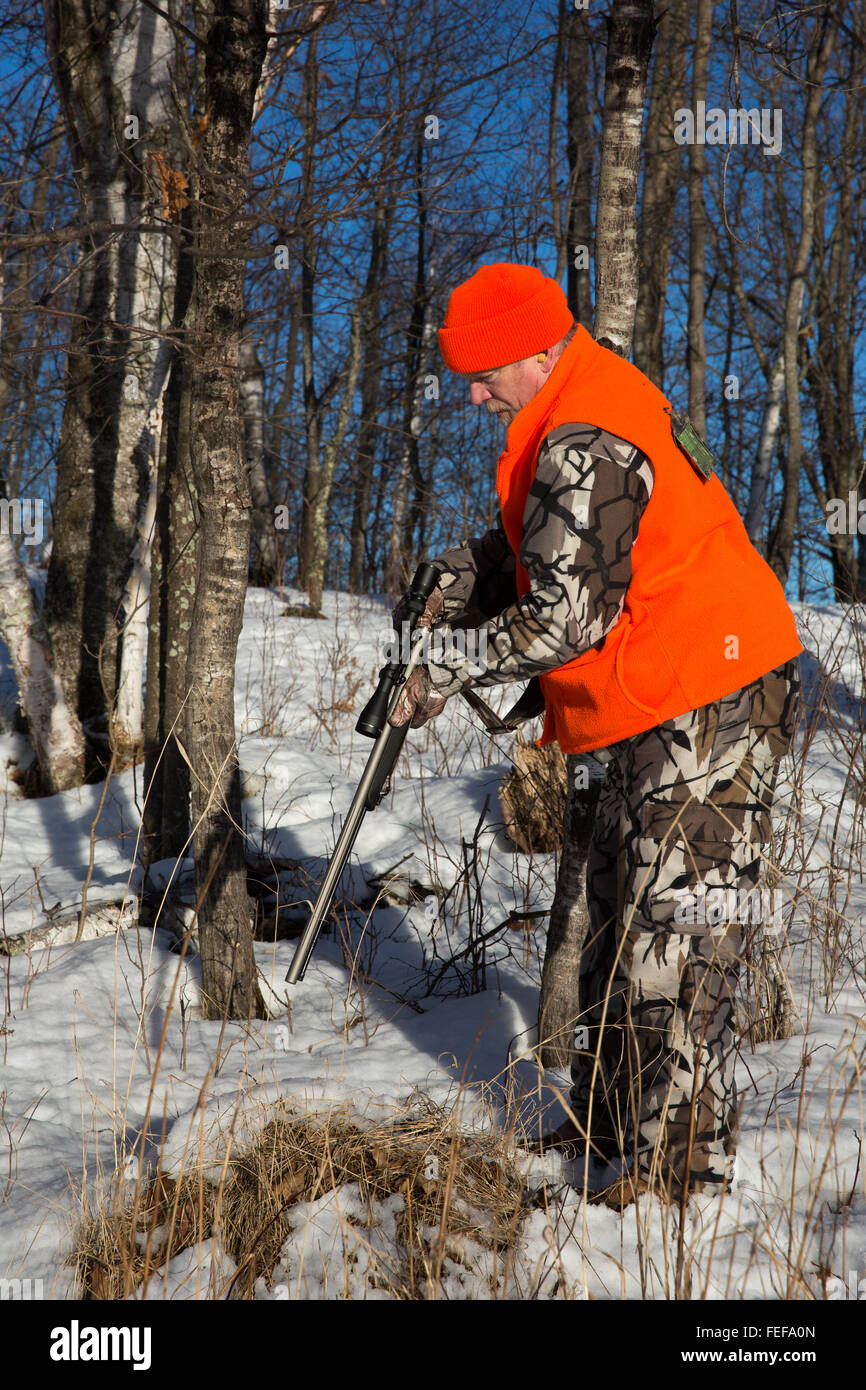 A fine stagione Wisconsin hunter Foto Stock