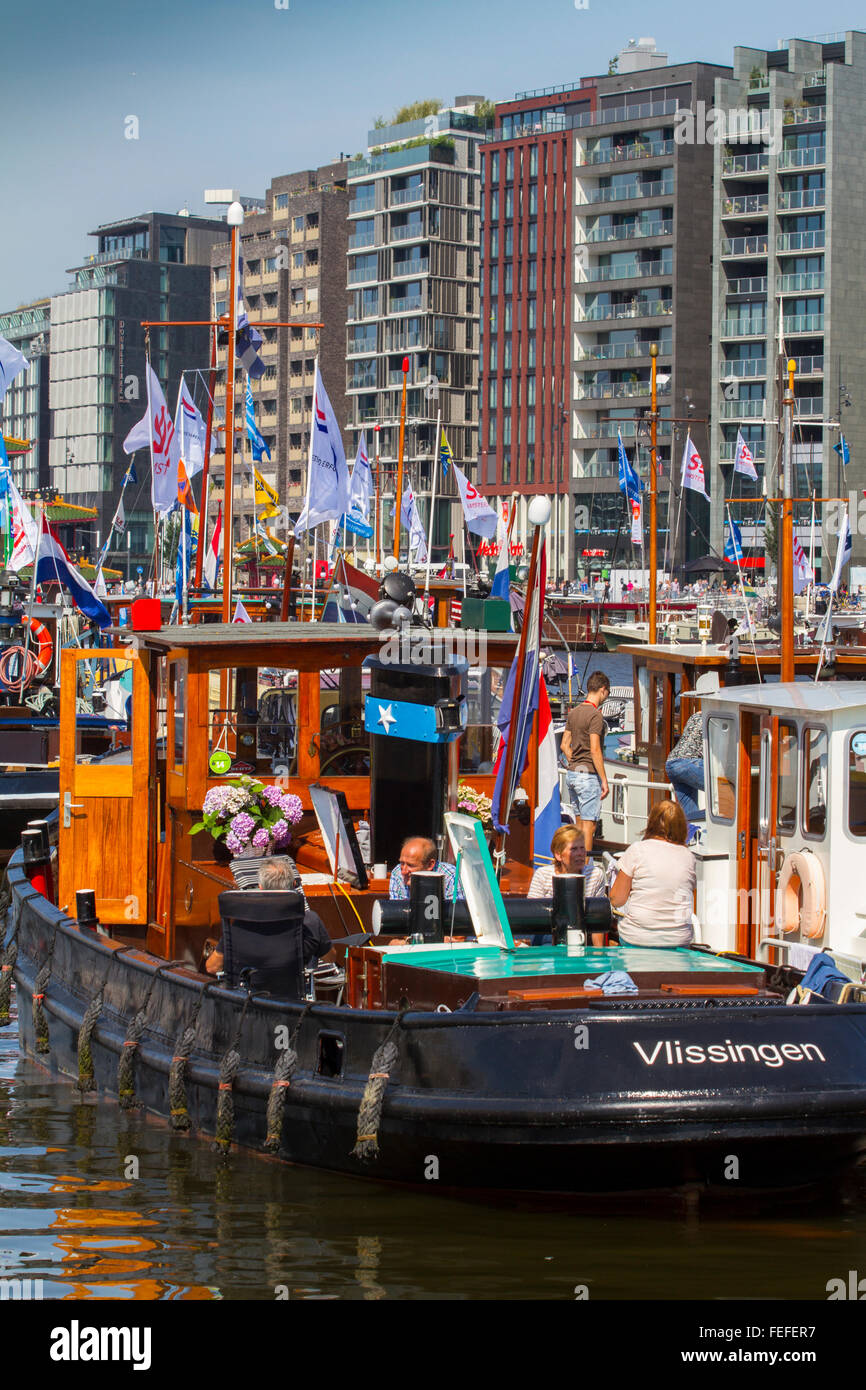 Rimorchiatore olandese barca a vela 2015 Amsterdam Foto Stock