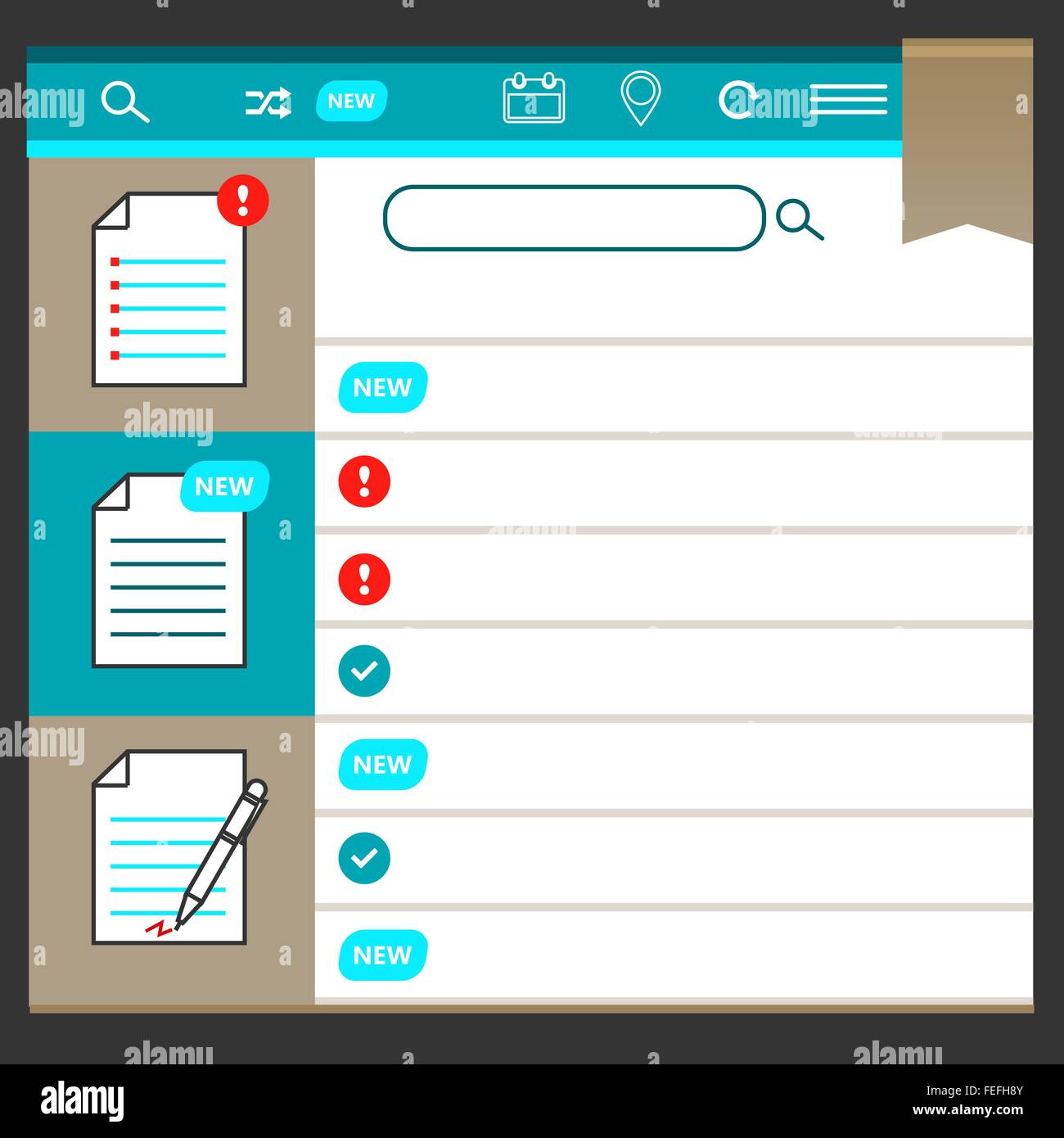 Imposta icona, design documenti sorter Illustrazione Vettoriale