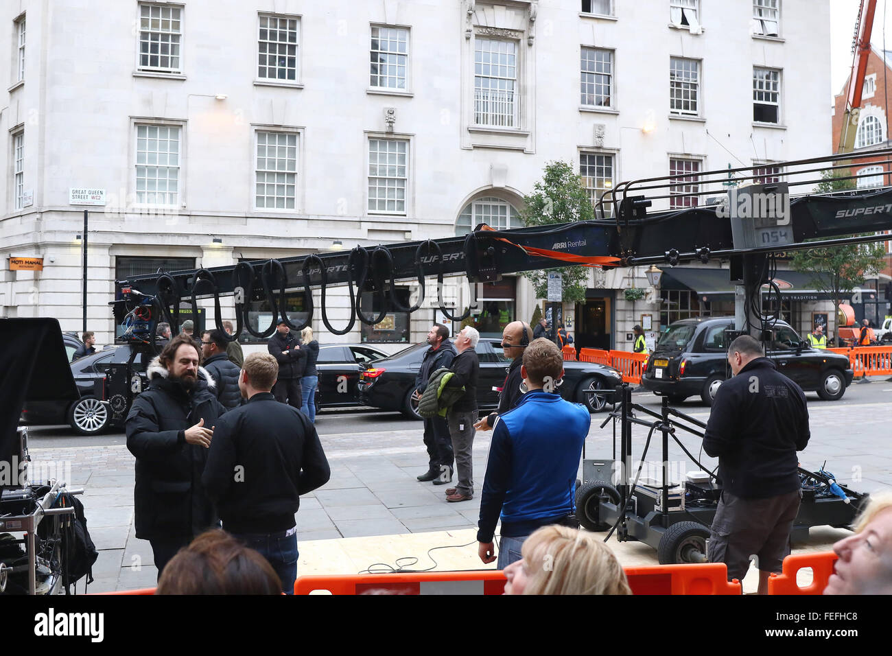 Londra, UK, 8 Novembre 2015: vista generale sul set le riprese di Assassin 's Creed a Londra Foto Stock