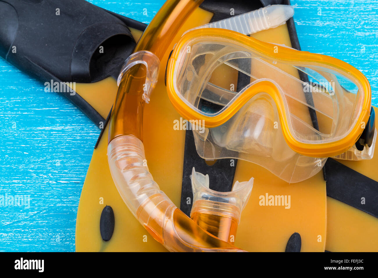 Fare snorkeling e immersioni subacquee di maschera e pinne Foto Stock