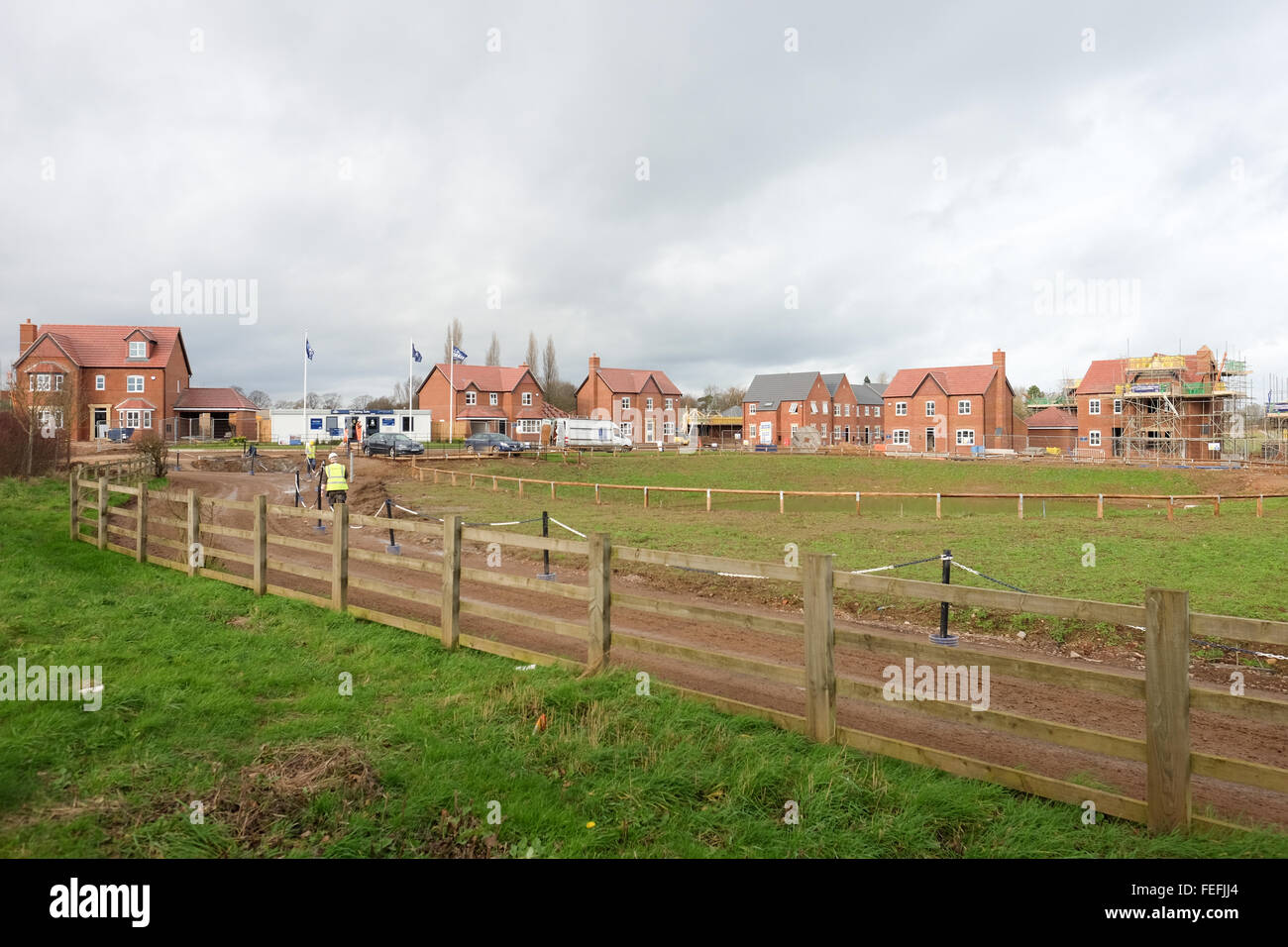 Nuovo alloggiamento essendo costruito in loughborough leicestershire Foto Stock