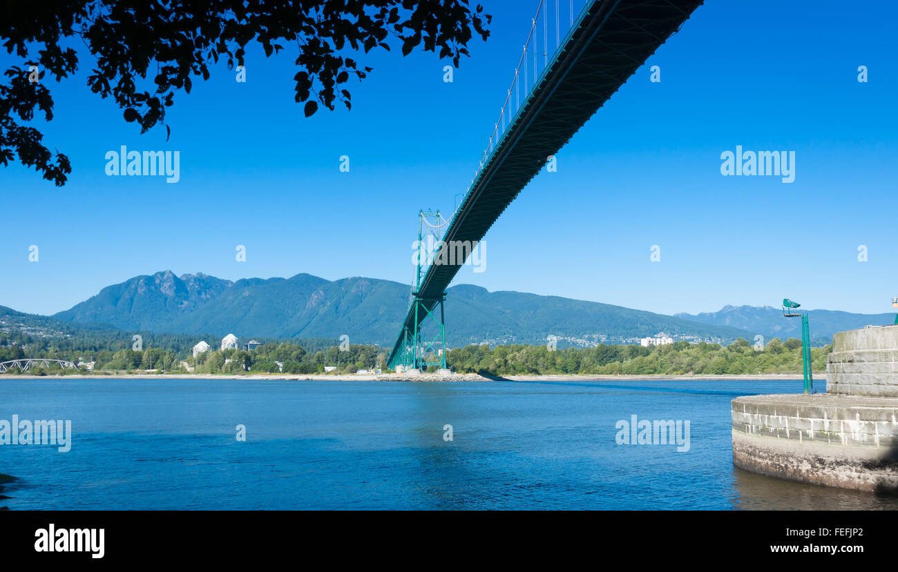 Ponte Lions Gate Vancouver BC Foto Stock