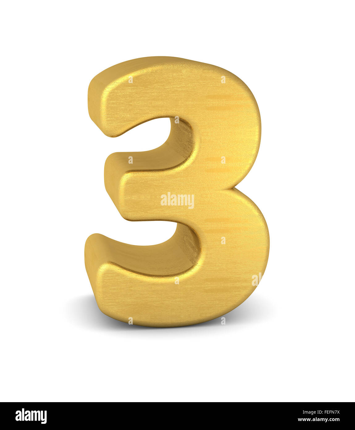 3d numero 3 gold Foto Stock