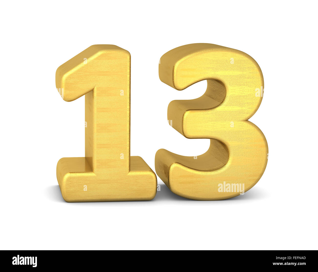 3d numero 13 gold Foto Stock