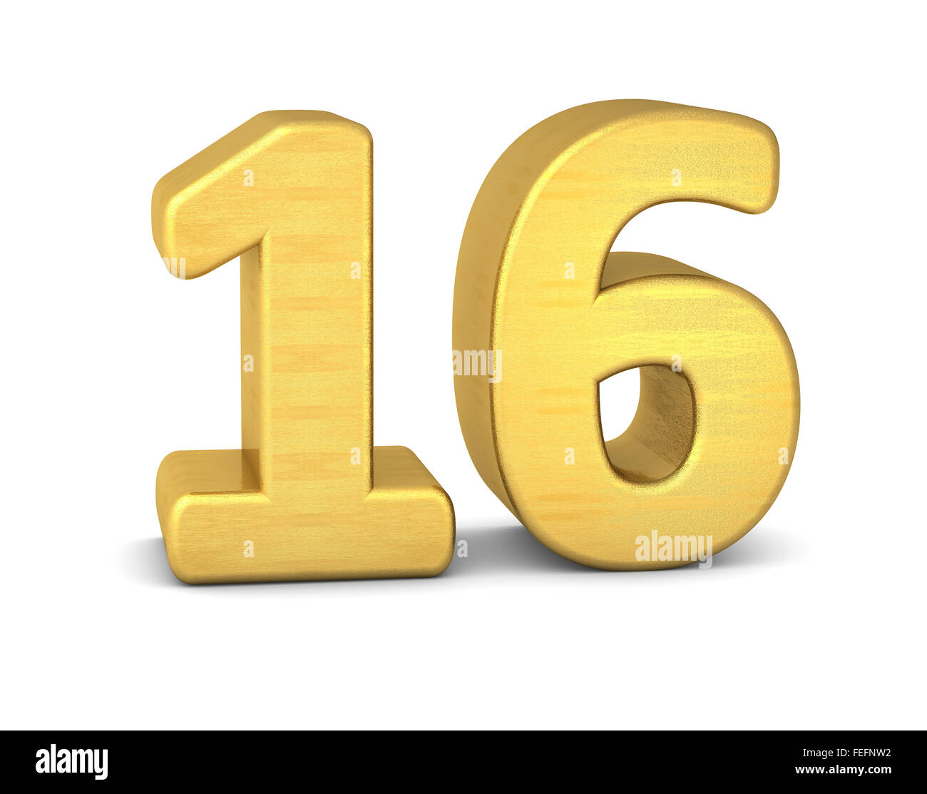 3d numero 16 gold Foto Stock