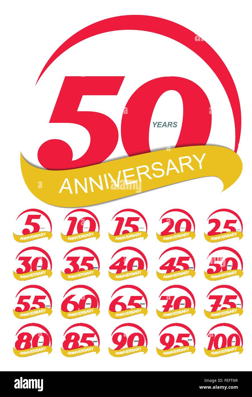 Il logo del modello anniversario Imposta Illustrazione Vettoriale Illustrazione Vettoriale