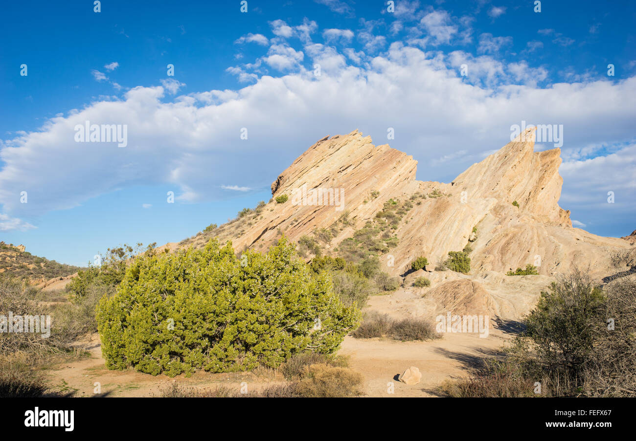 Deserto enorme roccia formazioni geologiche di forma si rompe in San Andreas guasto. Foto Stock