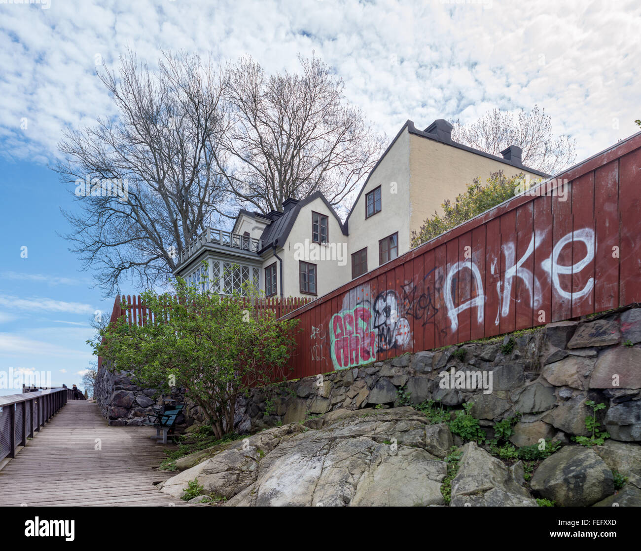 Casa in alto sulle colline a sud di Stoccolma Foto Stock