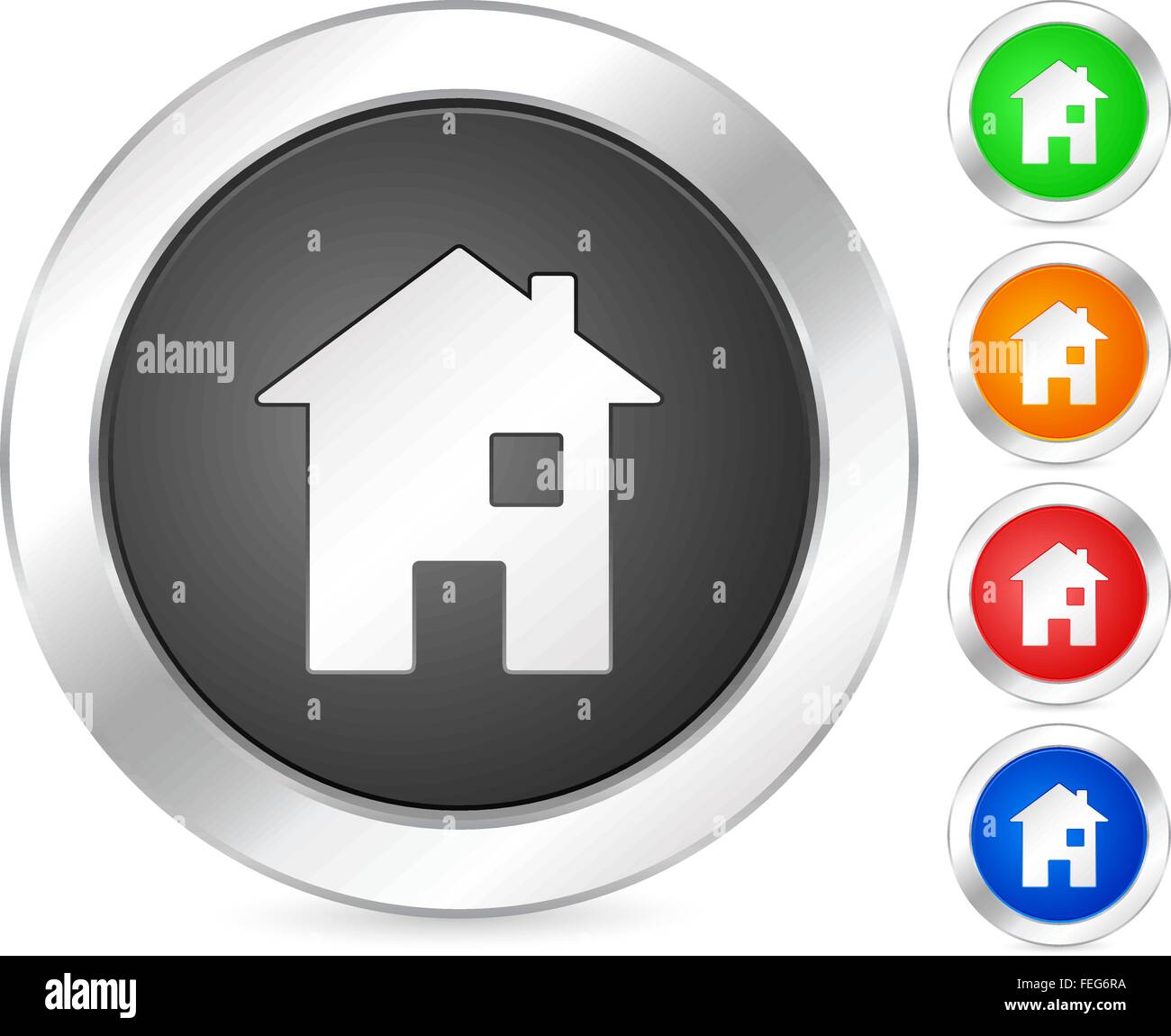 Icona computer house set isolato su uno sfondo bianco. Illustrazione Vettoriale. Illustrazione Vettoriale