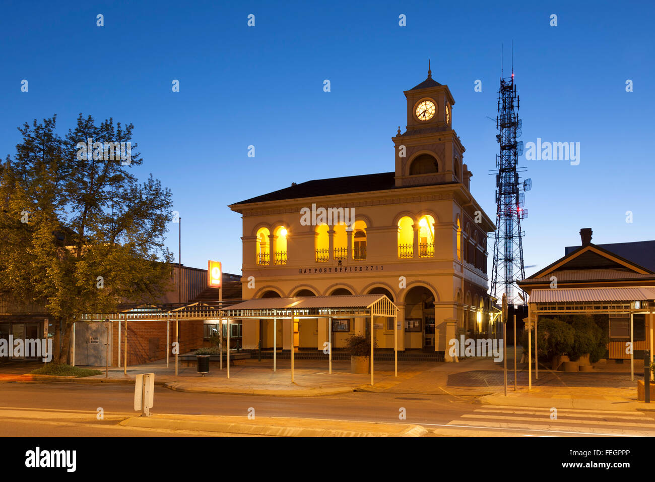 Hay Post Office progettata da James Barnet architetto coloniale e costruito 1882. Lachlan Street, fieno, Nuovo Galles del Sud Australia. Foto Stock