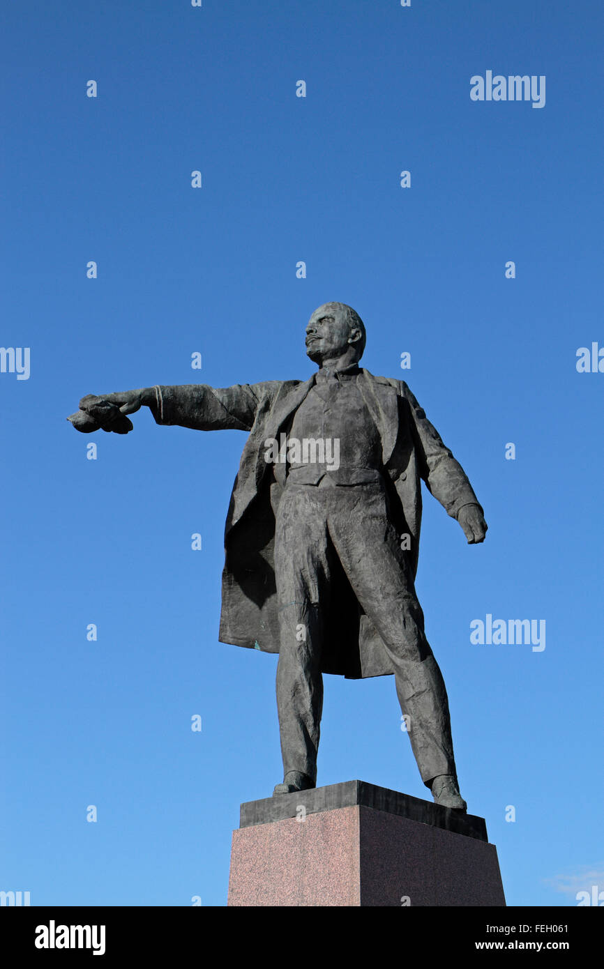 Statua di Lenin a Moskovskaya Square, San Pietroburgo, Northwestern, Russia. Foto Stock