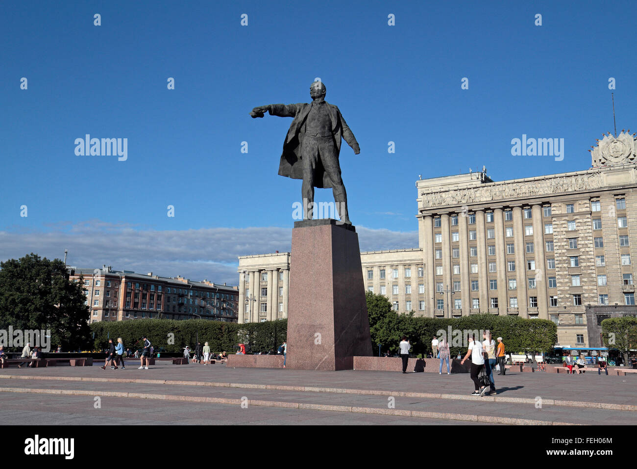 Statua di Lenin a Moskovskaya Square, San Pietroburgo, Northwestern, Russia. Foto Stock