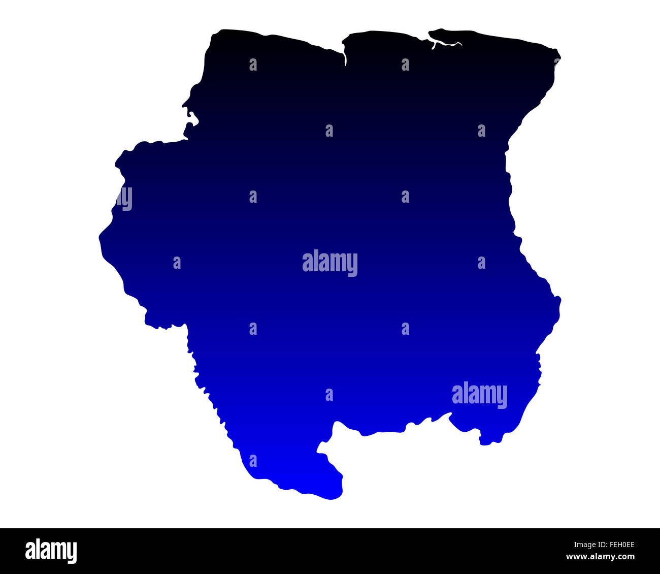 Mappa di Suriname Foto Stock