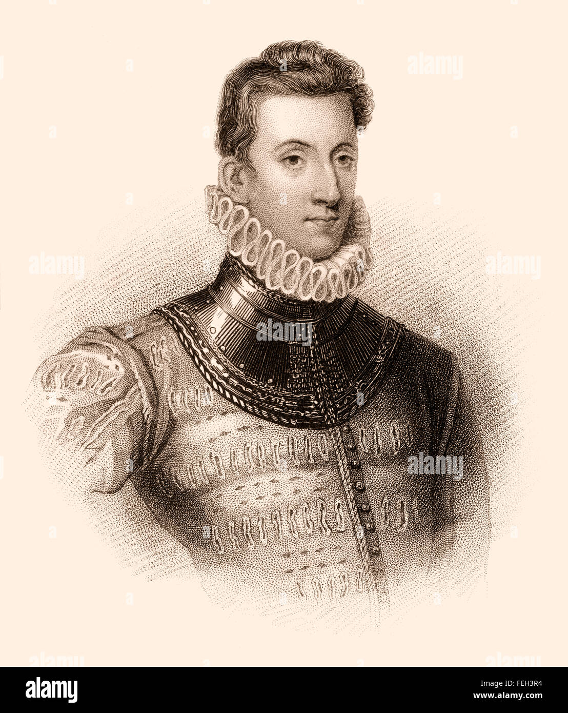 Sir Philip Sidney, 1554-1586, un poeta inglese, cortigiano, studioso e soldato Foto Stock Sir Philip Sidney, 1554-1586, un poeta inglese, cortigiano, studioso e soldato Foto Stock
