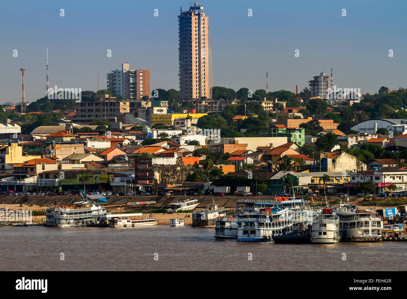 La vista dal fiume Santarem Brasil Foto Stock