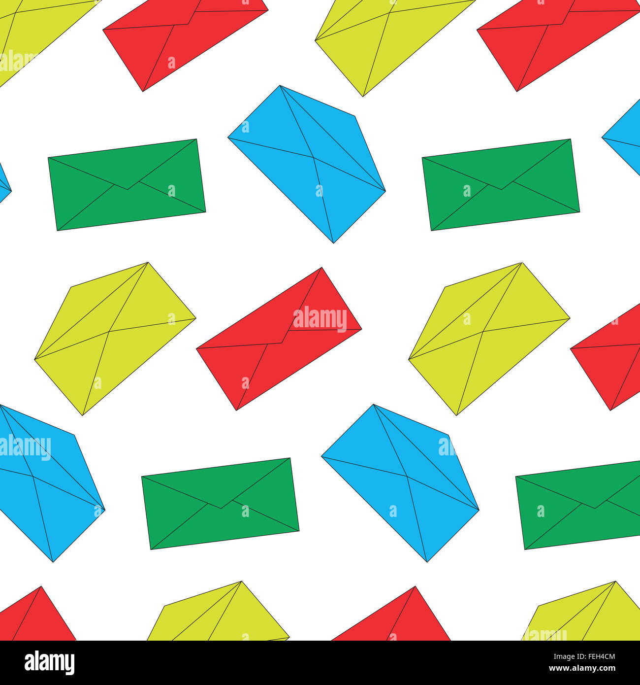 Busta posta modello di colore omogeneo. Lettera messaggio, comunicazione e inviare. Arte vettoriale abstract insolita illustrazione di moda Foto Stock