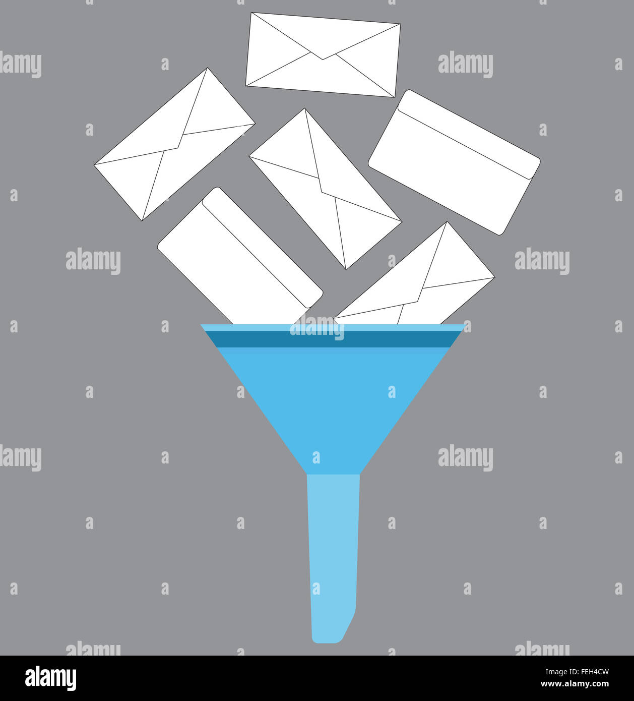 Il filtro anti-spam icona. Icona di spam, il Servizio posta Internet, filtro digitale spam, messaggio del filtro. Vector arte astratta moda insoliti Foto Stock