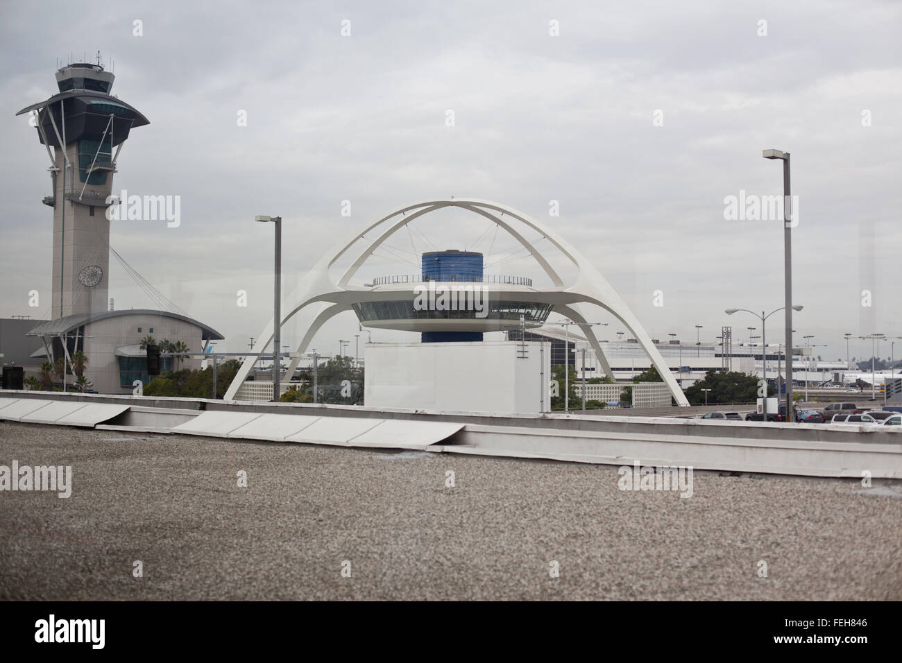 Edificio a tema di Los Angeles (LAX) aeroporto, CA. Foto Stock