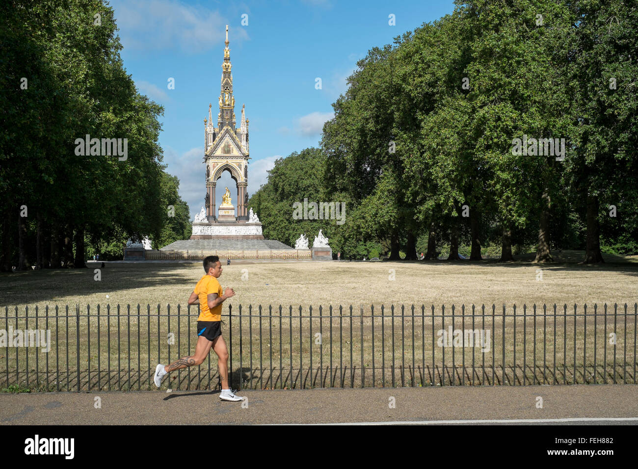 Esecuzione di jogging park London Kensington Foto Stock