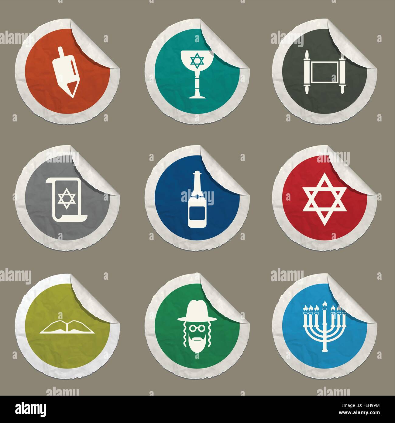 Hanukkah semplicemente le icone Illustrazione Vettoriale