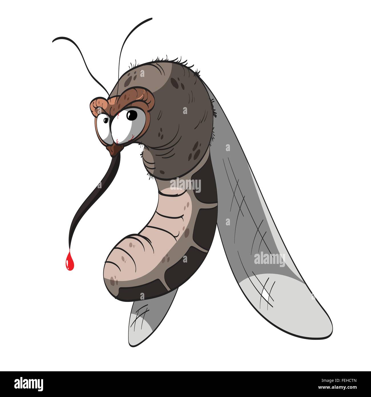 Vector Cartoon illustrazione di una zanzara Illustrazione Vettoriale