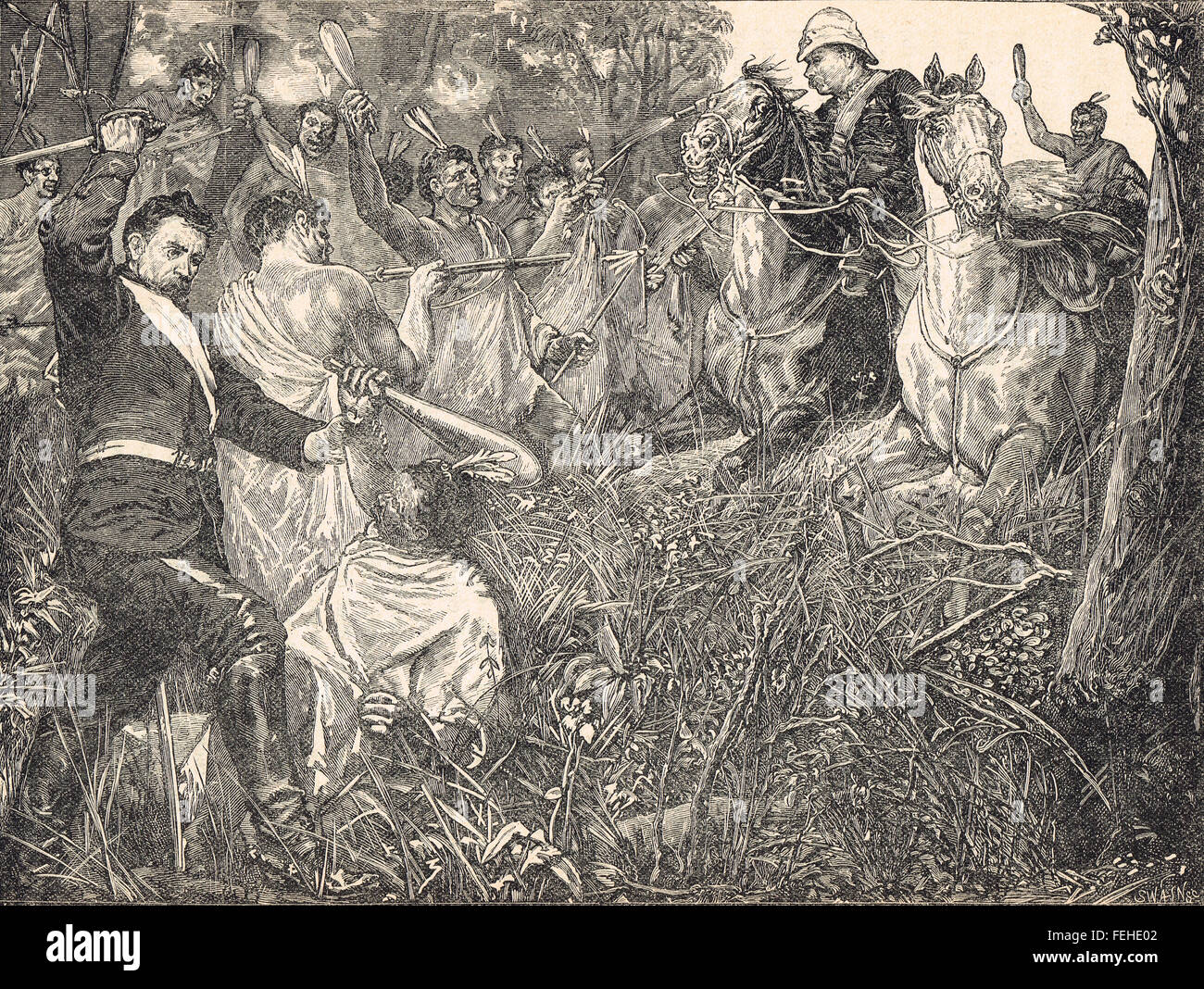 John McNeill VC salvataggio Vesper privato. Nuova Zelanda guerre invasione di Waikato 1864 Foto Stock