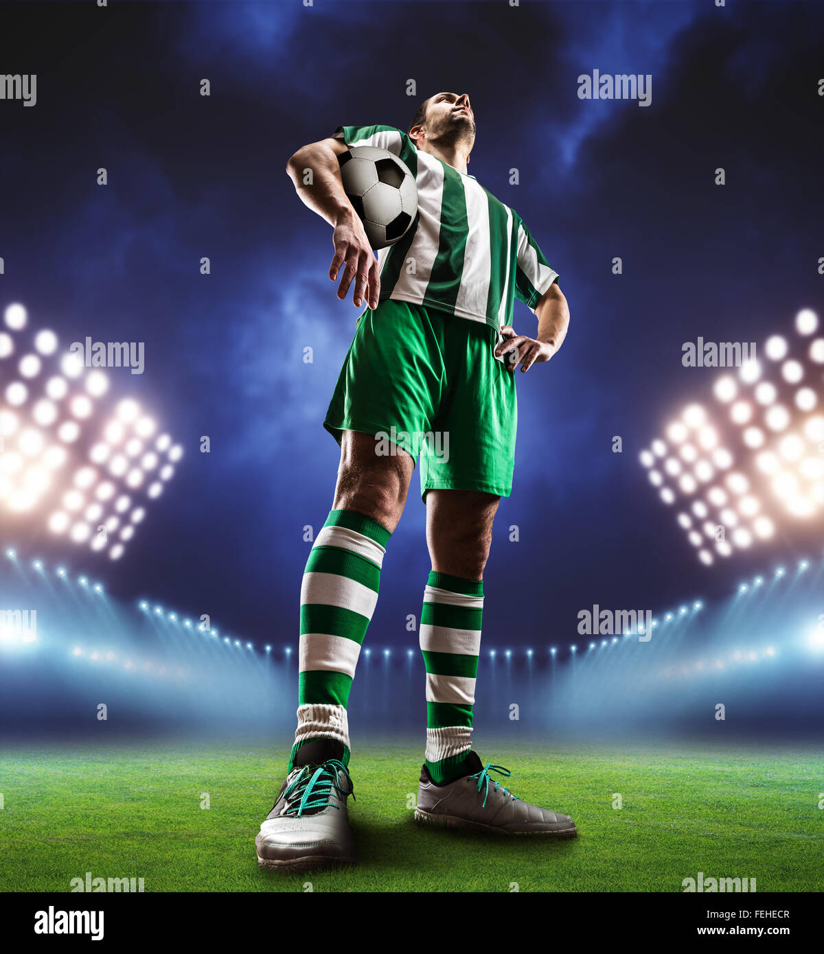 Football-player sul terreno di calcio Foto Stock