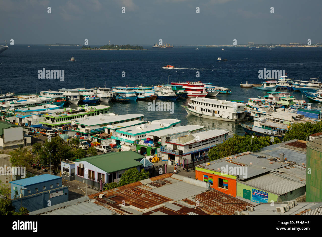 Porto maschio, maschio città capitale della repubblica delle Maldive Foto Stock