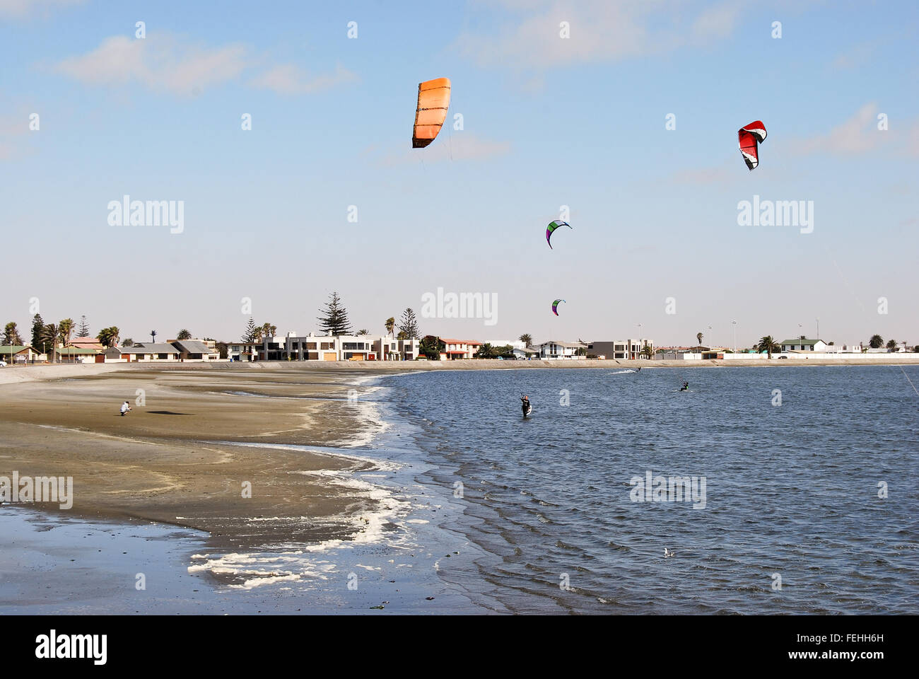 Spiaggia di Walvis Bay nei pressi di Swakopmund, Namibia Africa Foto Stock