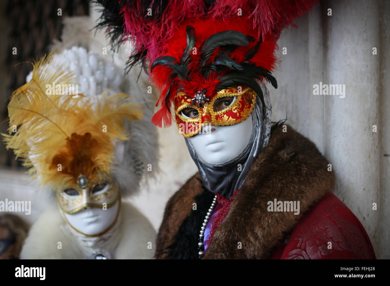 Caratteri del Carnevale di Venezia. Foto Stock
