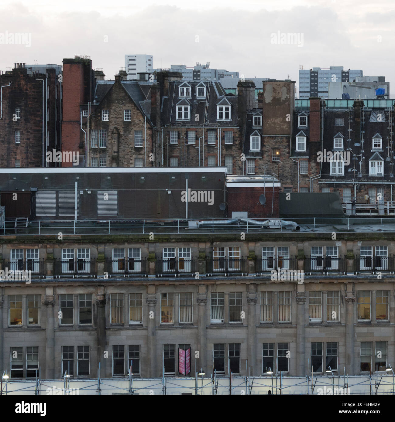 Glasgow city center edifici e tetti Foto Stock