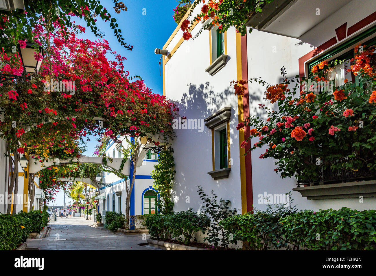 Puerto de Mogan, una bella e romantica città di Gran Canaria, Spagna Foto Stock