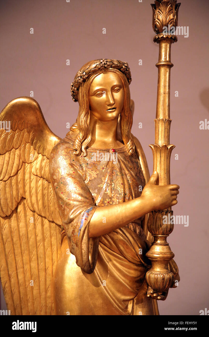 Statua di un angelo nella Basilica di Santa Maria Maggiore a Roma Foto Stock
