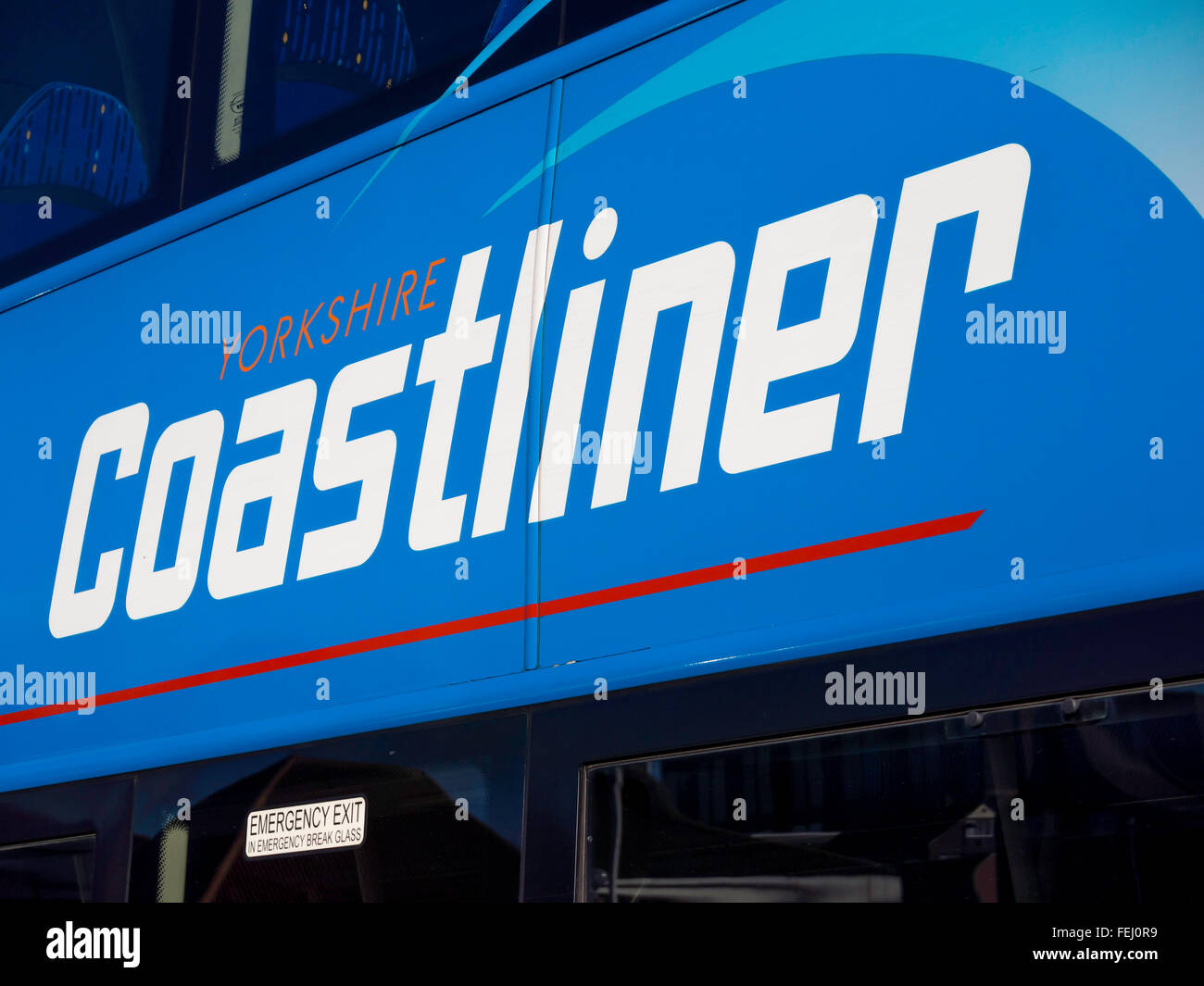 Coastliner servizi di autobus da Leeds e York per le città costiere Scarborough Whitby Filey e Bridlington Foto Stock